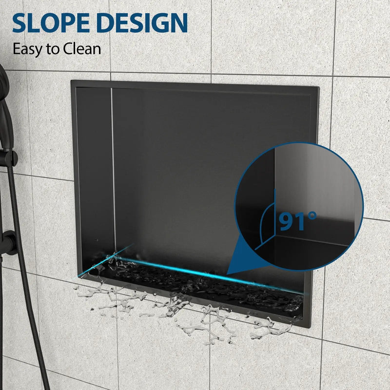 Stainless Steel Shower Niche With Seamless Design For Bathroom Storage by HouseOfZazla