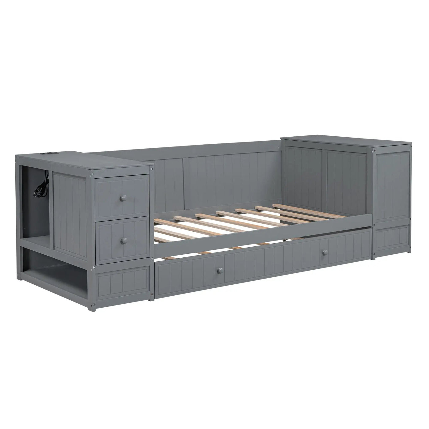 Daybed With Storage Arms, Trundle And Charging Station by HouseOfZazla