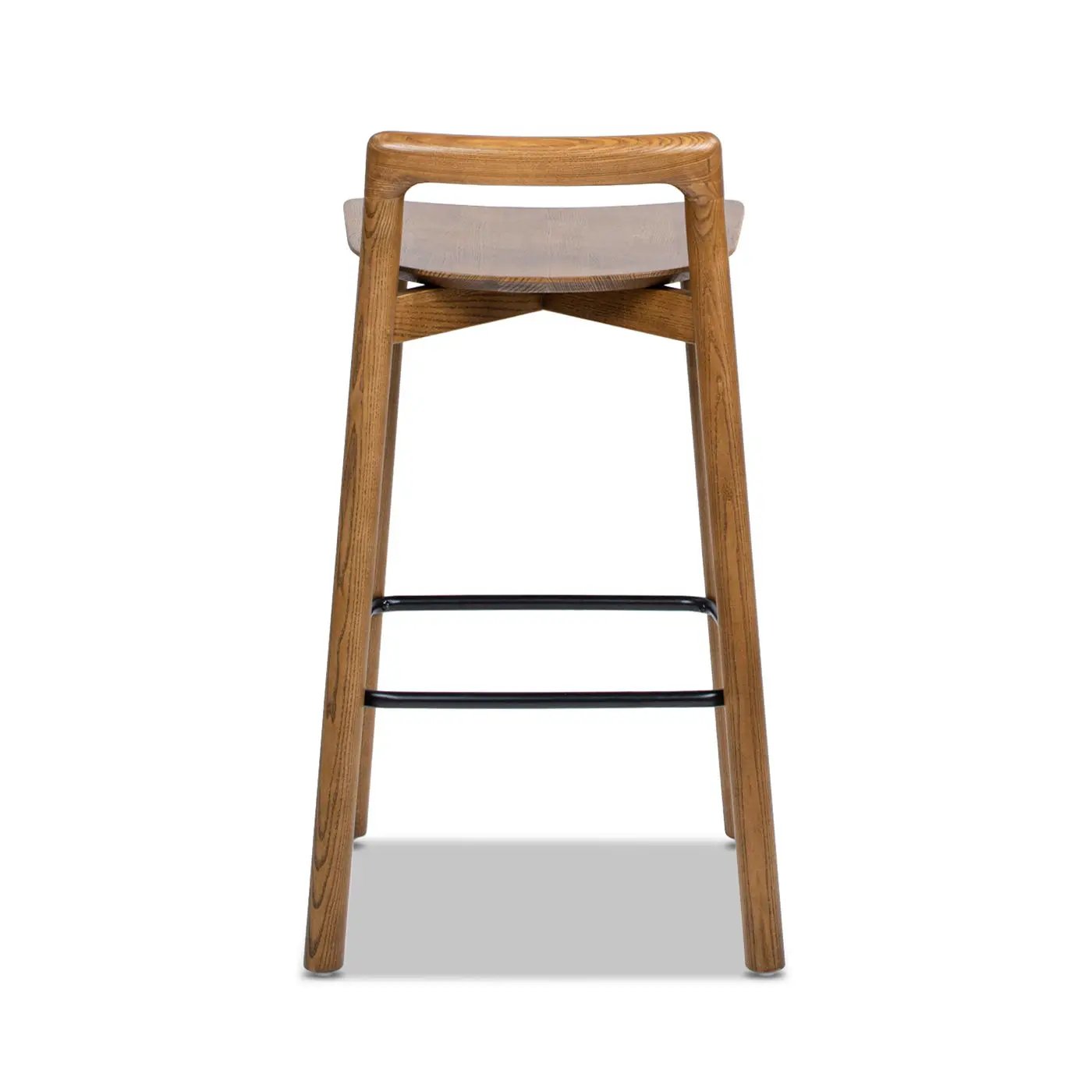 Sven - Modern Minimalist Low Back Counter Stool - Dark Brown Walnut by Unique Piece Furniture