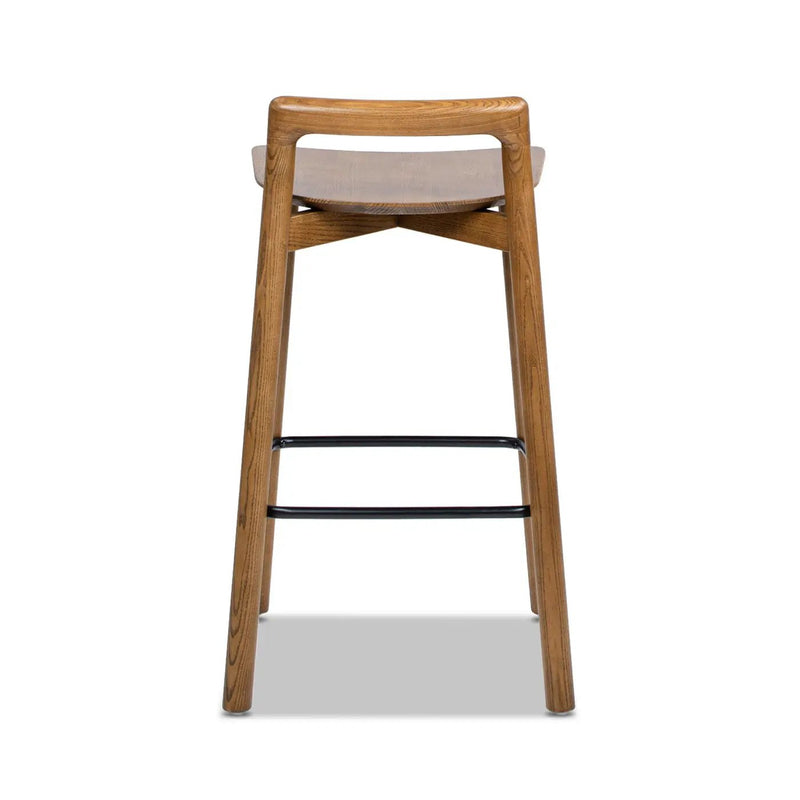Sven - Modern Minimalist Low Back Counter Stool - Dark Brown Walnut by HouseOfZazla