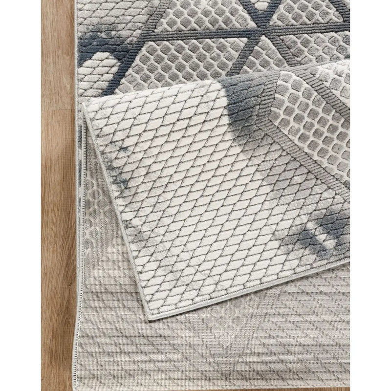 Geometrix - 5'3" X 7'3" Area Rug & Geometric, 3D Effect - Ivory / Gray by Unique Piece Furniture