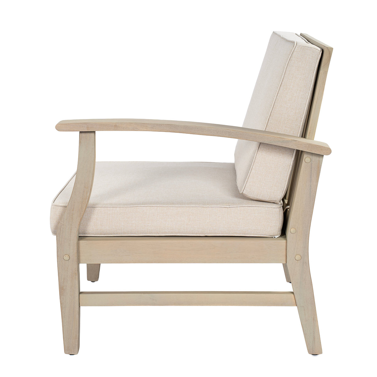 Perla Right Armchair with Waterproof Fabric - Natural/Beige, photo 2 of 10