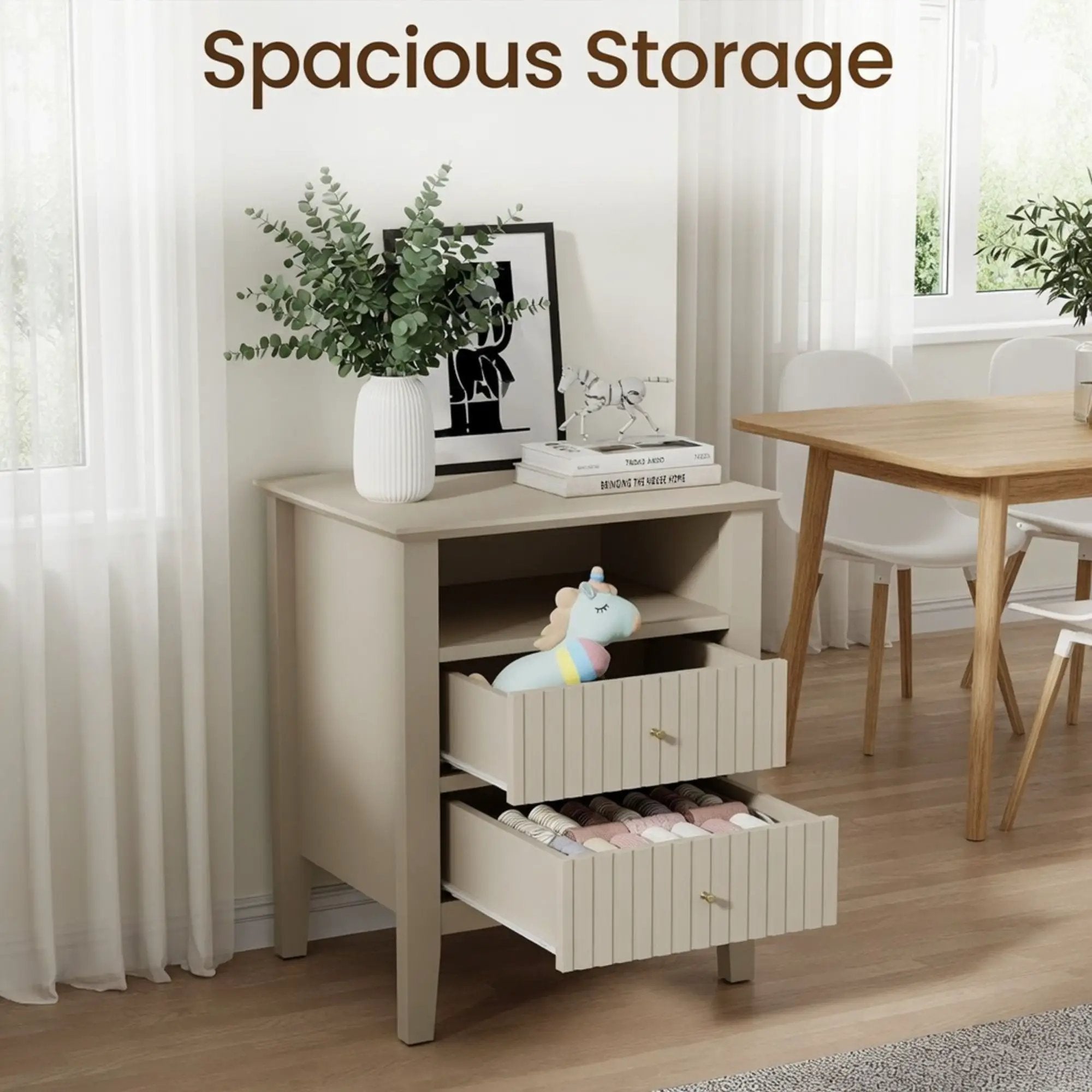 Fluted Nightstand With 2 Drawers by HouseOfZazla