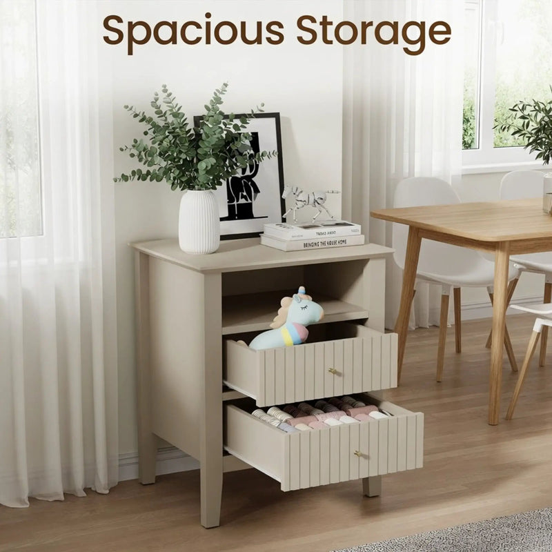 Fluted Nightstand With 2 Drawers by HouseOfZazla
