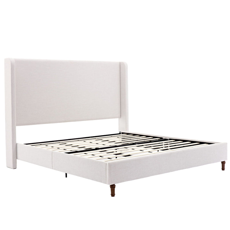 Harper - Tall Headboard Upholstered Bed / High Headboard / Elegant Simplicity / No Box Spring Needed by HouseOfZazla
