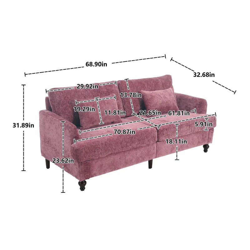 Mid Century Modern Fabric Loveseat Sofa, 2 Seat Upholstered Couch by HouseOfZazla