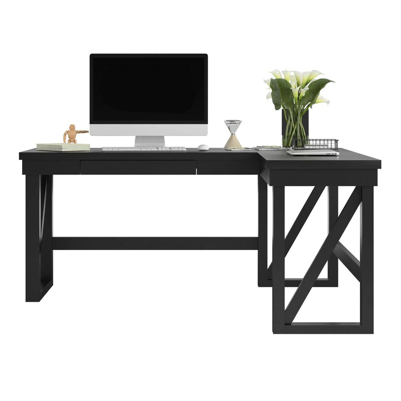Crestwood - Lift Top L Desk - Black by Unique Piece Furniture