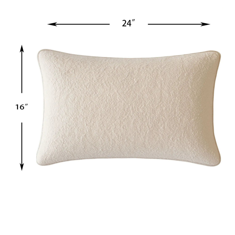 Homey Cozy Textured Throw Pillow - Ivory by HouseOfZazla