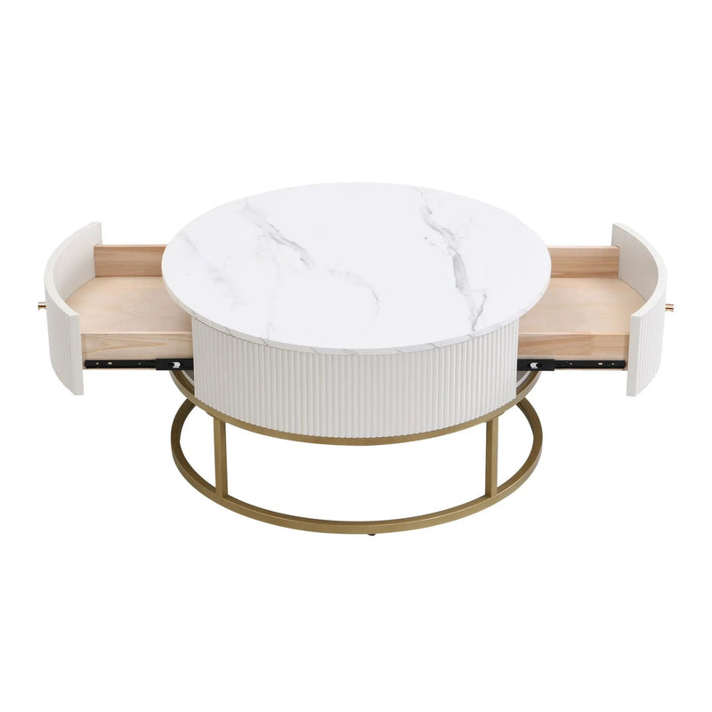 Modern Round Table With Drawers by Unique Piece Furniture