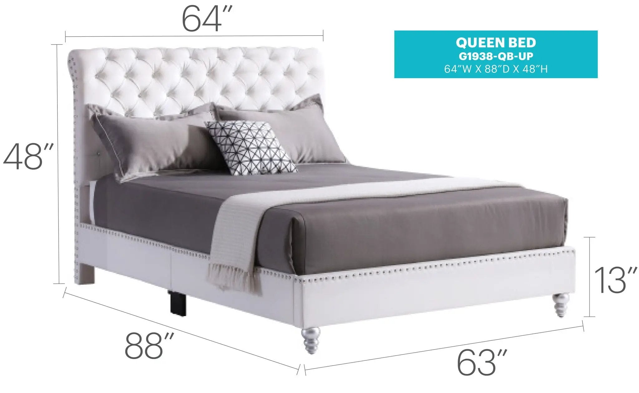Elegant Transitional Upholstered Bed by HouseOfZazla