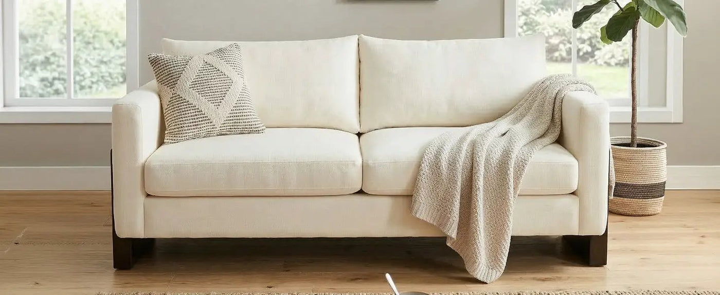 Modern Sofa Couch Stylish 3-Seater Sofa with Rubberwood Legs by HouseOfZazla