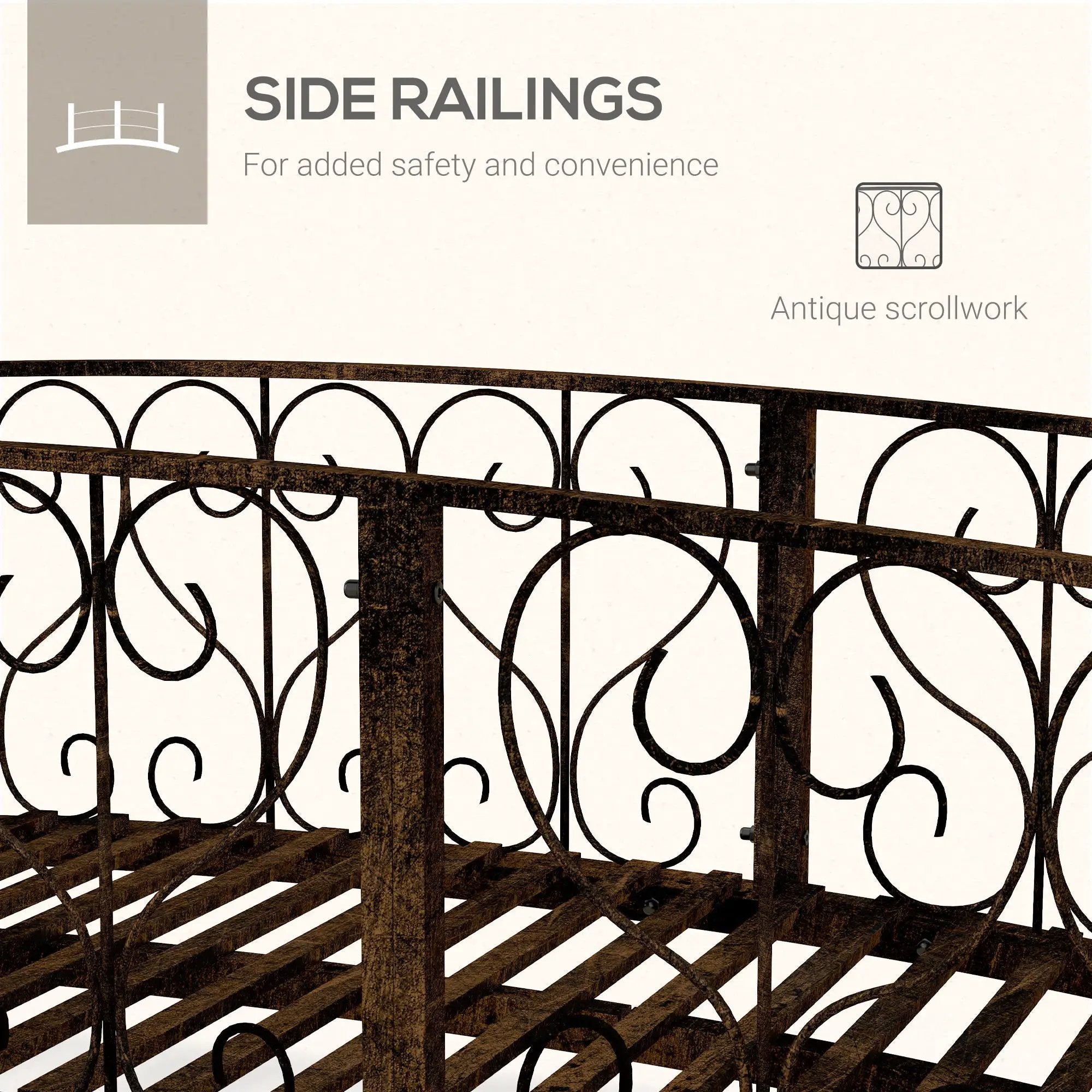 Outsunny 7' Metal Arch Garden Bridge with Safety Siderails by HouseOfZazla