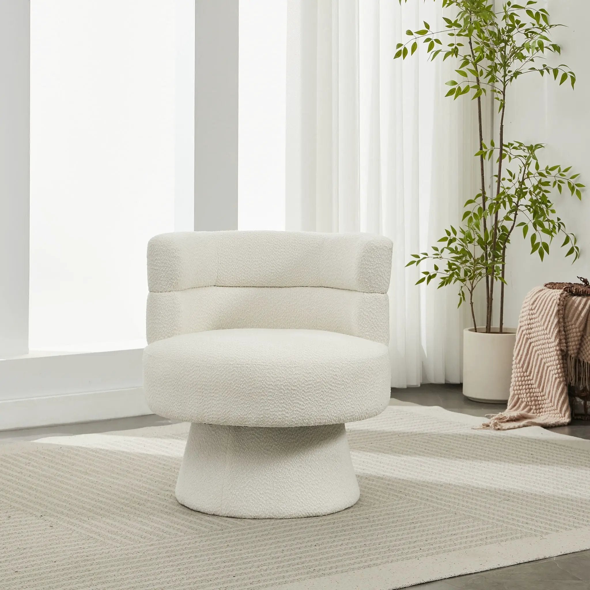 Swivel Accent Chair with 360° Rotating Design and Ergonomic Support by HouseOfZazla