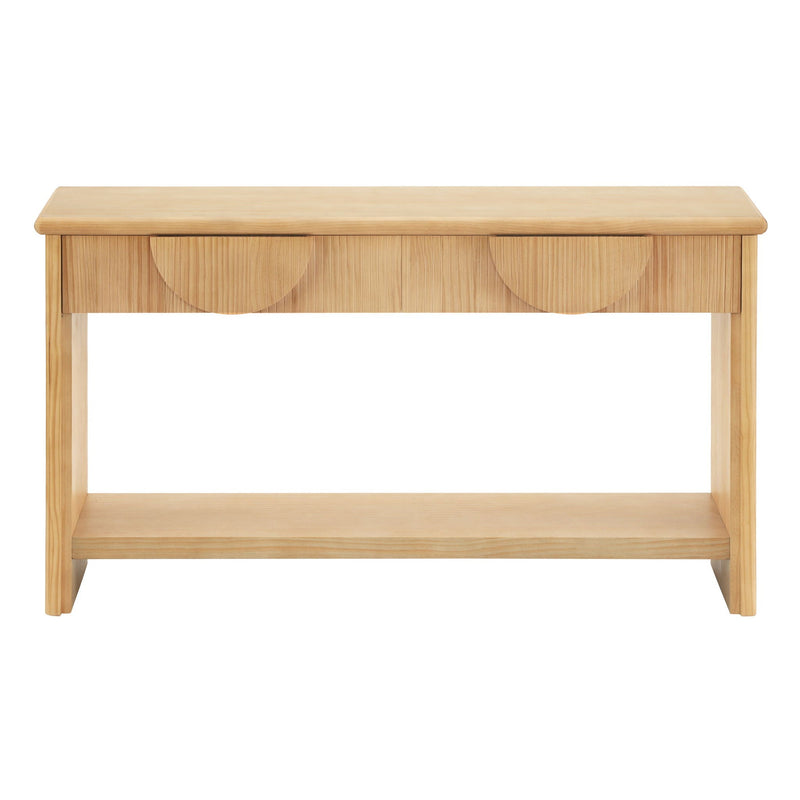 Fluted Console Table With Semi Circular Drawers - Natural by HouseOfZazla