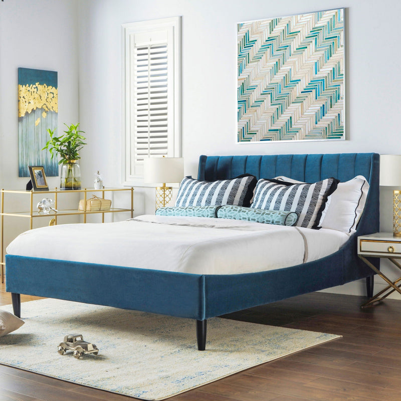 Aspen - Vertical Tufted Modern Headboard Platform Bed Set by HouseOfZazla