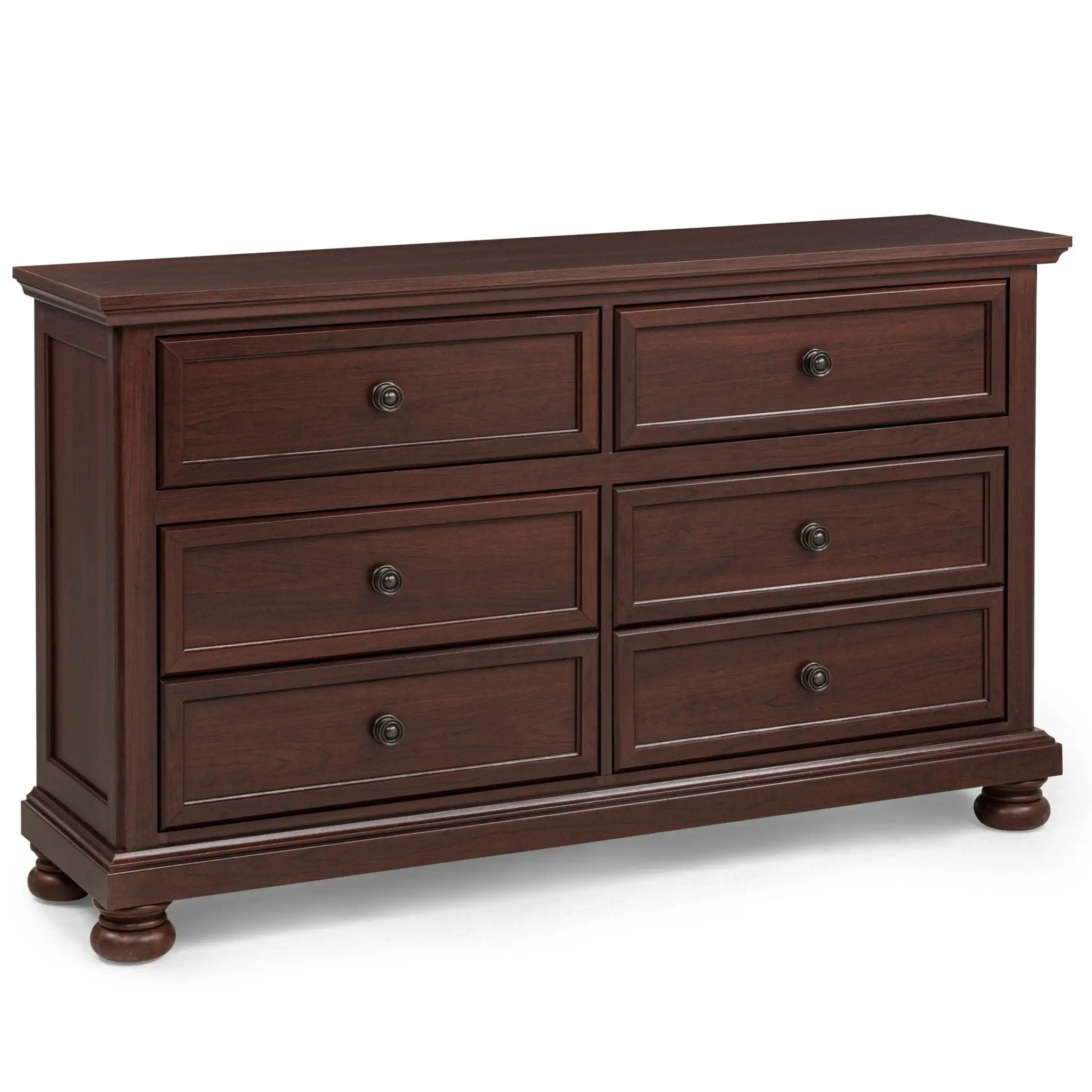 1 Piece Dresser, 6 Drawer Storage, Bedroom Furniture - Brown / Cherry by HouseOfZazla