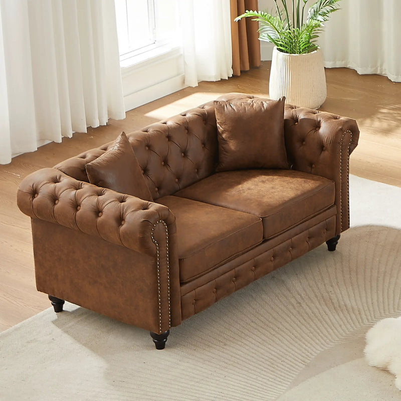 FX 63.5" Contemporary Design Chesterfield Sofa by HouseOfZazla