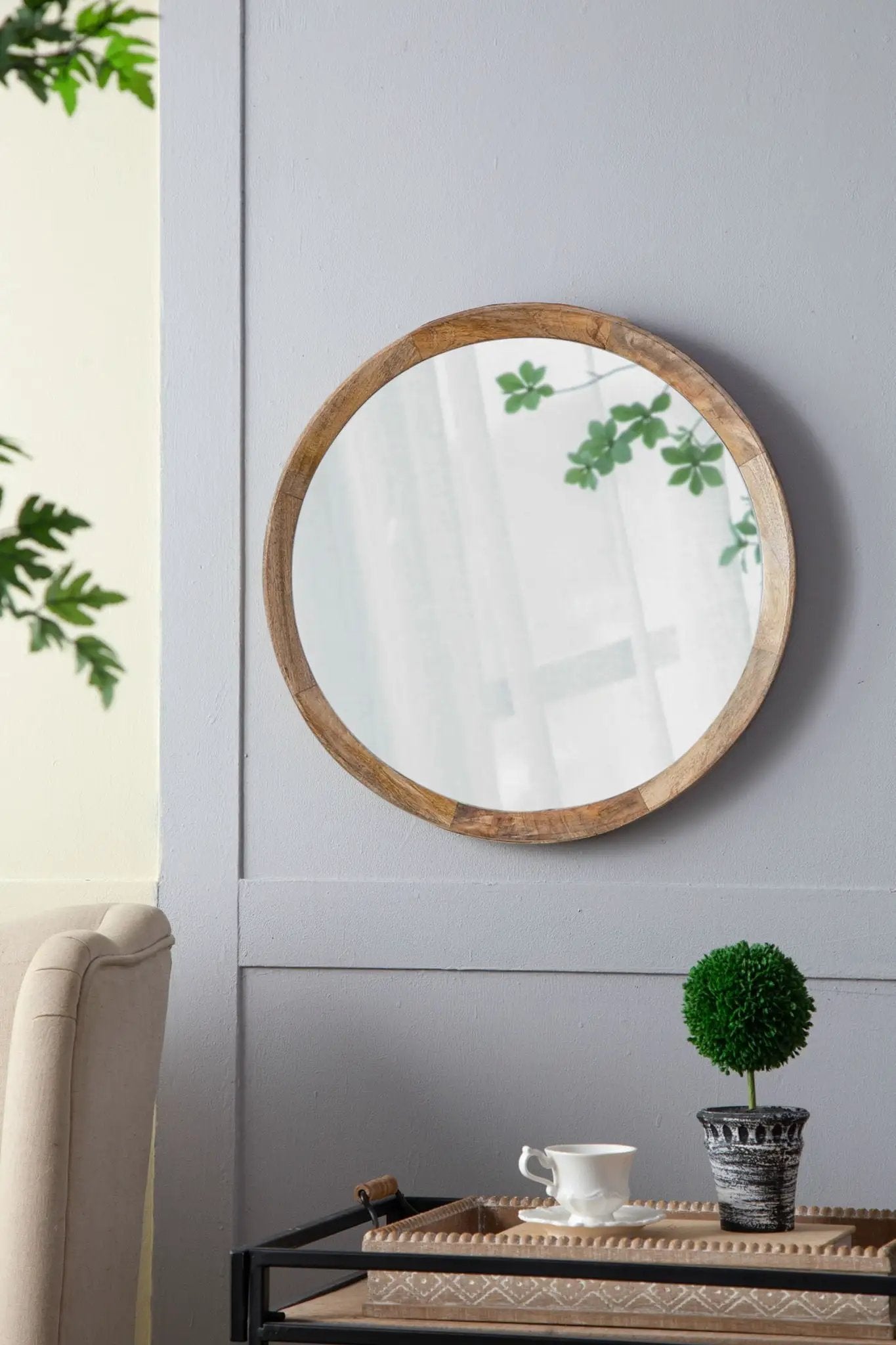 Transitional Decor Style Wall Mirror Decor With Frame For Bathroom by HouseOfZazla