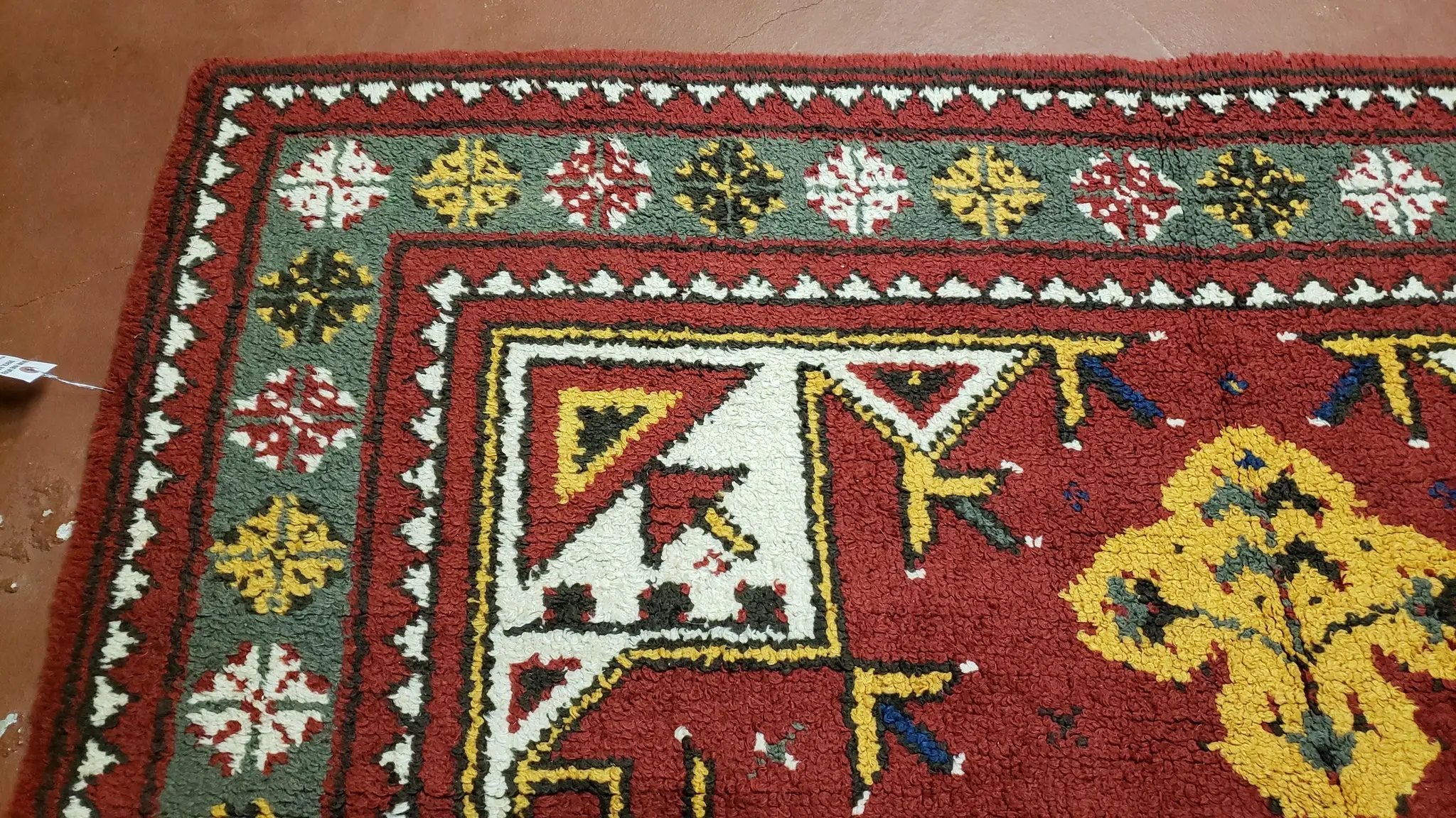 Colorful Moroccan Heriz Rug 6x9, Large Central Medallion, Red Yellow Blue by Jewel Rugs