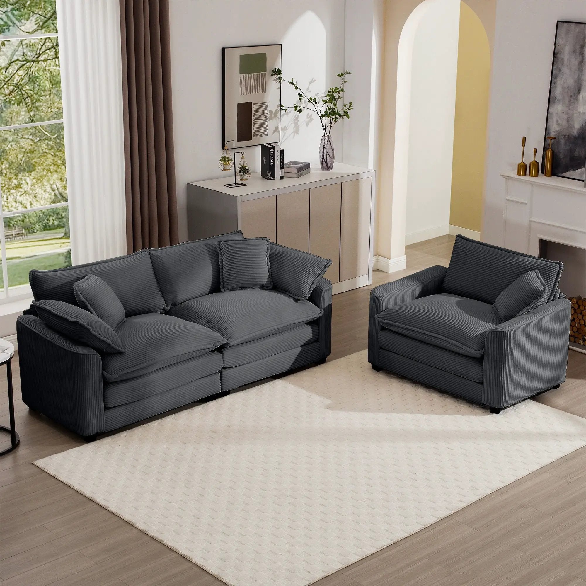 Elegant Oversized Sectional Sofa Set With Deep Seats And Flexible Layout by Unique Piece Furniture
