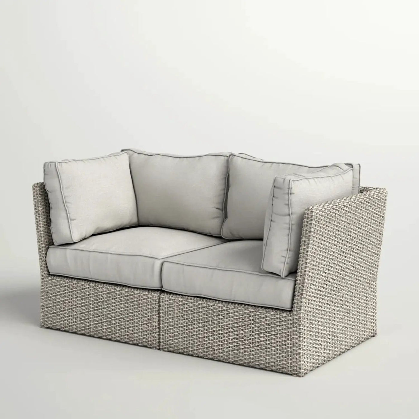 Modern Patio Wicker Loveseat With Cushions by HouseOfZazla