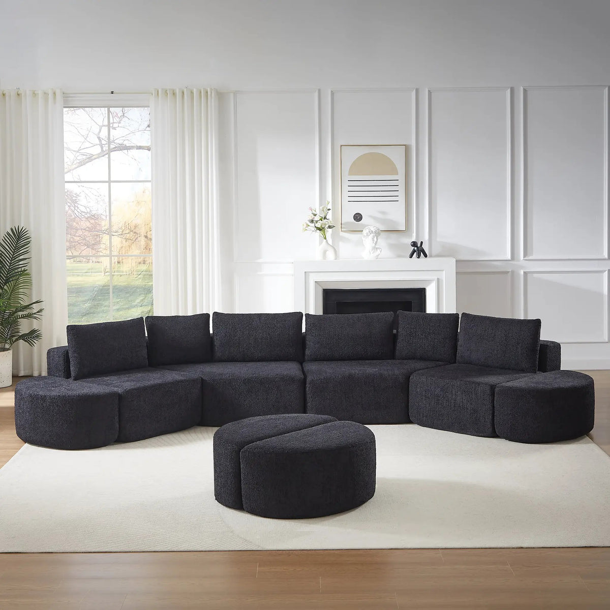 Modular Sofa Set in Chenille Fabric by HouseOfZazla