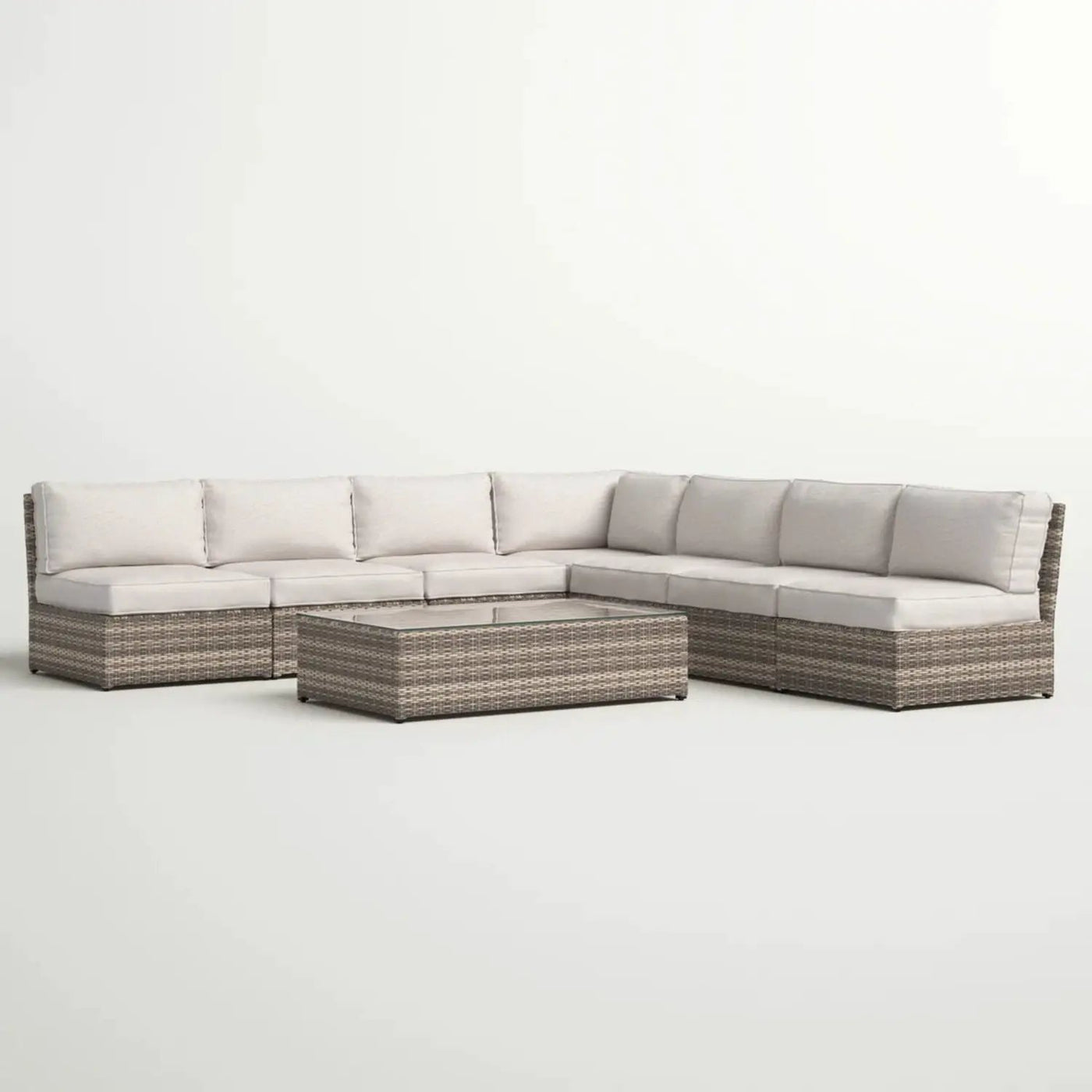Comfortable Modern Patio Rattan Sectional Set With Cushions by Unique Piece Furniture