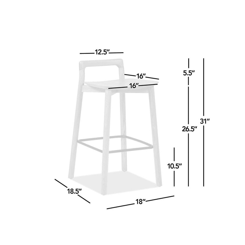 Sven - Modern Minimalist Low Back Counter Stool - Natural Blonde Ash by HouseOfZazla