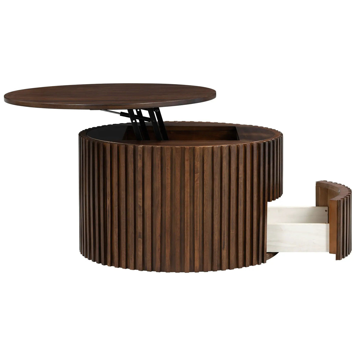 Round Lift Top Coffee Table With Hidden Storage For Living Room by HouseOfZazla