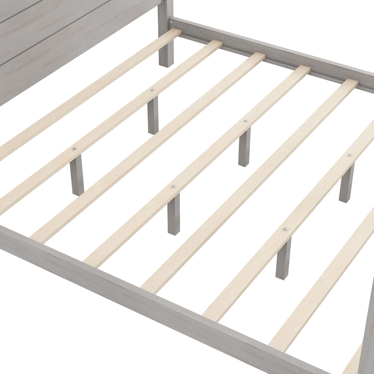 King Canopy Platform Bed with Headboard and Support Legs - Dark Brown or Dark Gray, photo 16 of 19