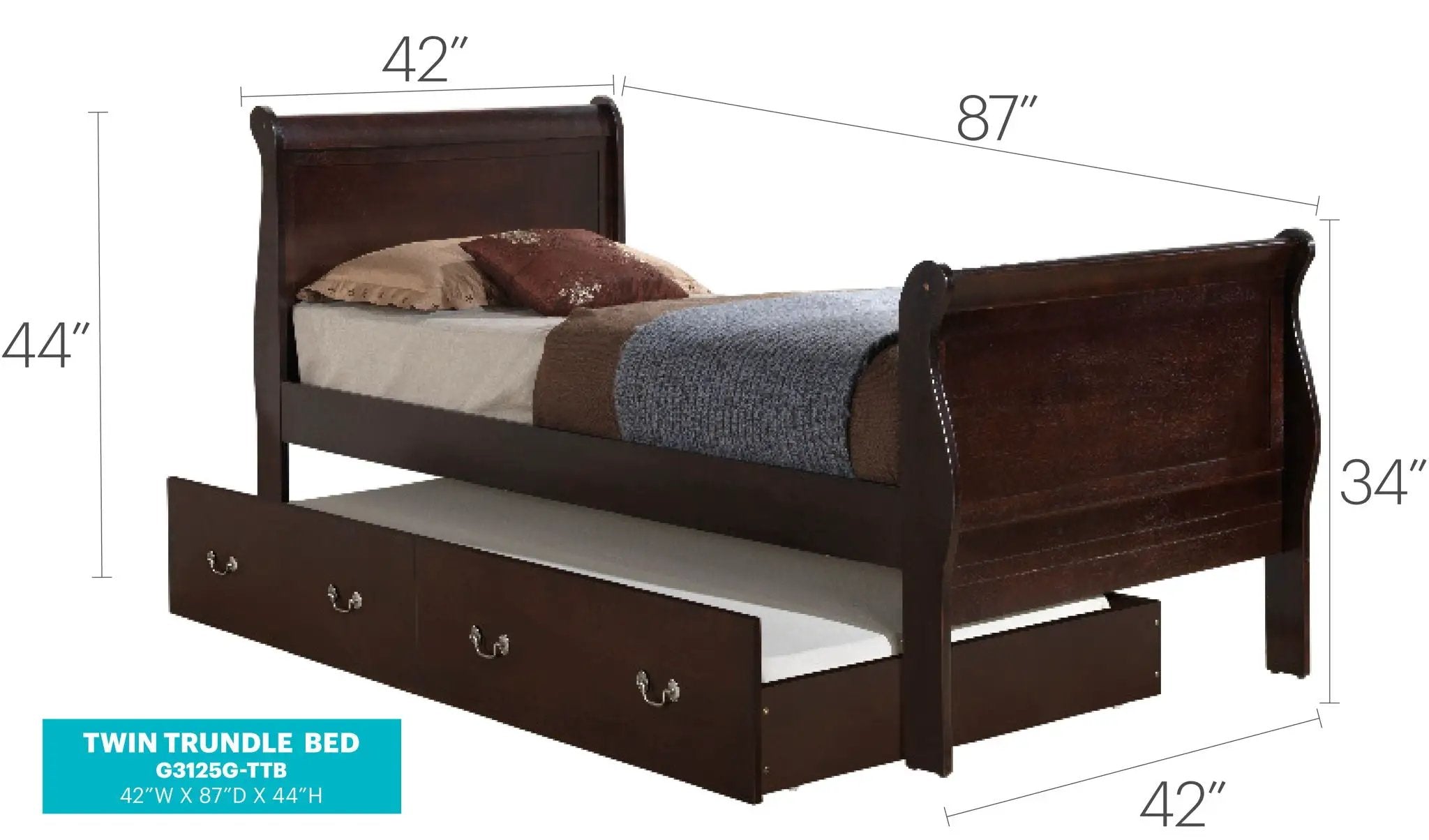 Elegant Trundle Bed With Timeless Charm by Unique Piece Furniture