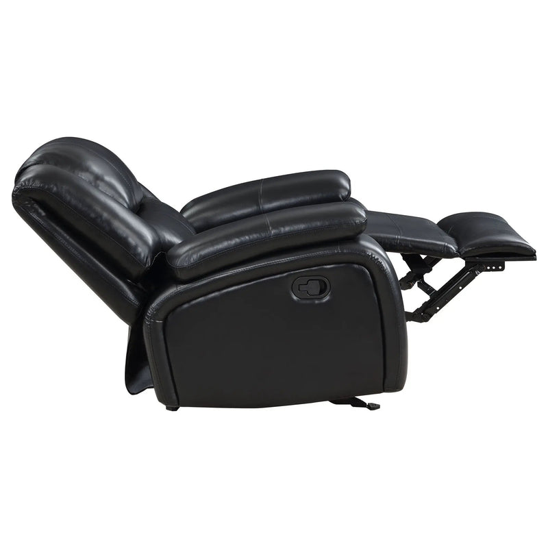 Camila Upholstered Glider Recliner Chair Black by Unique Piece Furniture