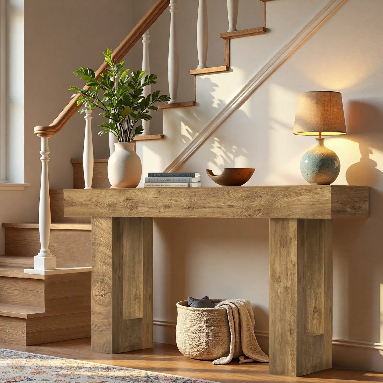 63" Long Console Table, Farmhouse Entryway Table with Storage by HouseOfZazla
