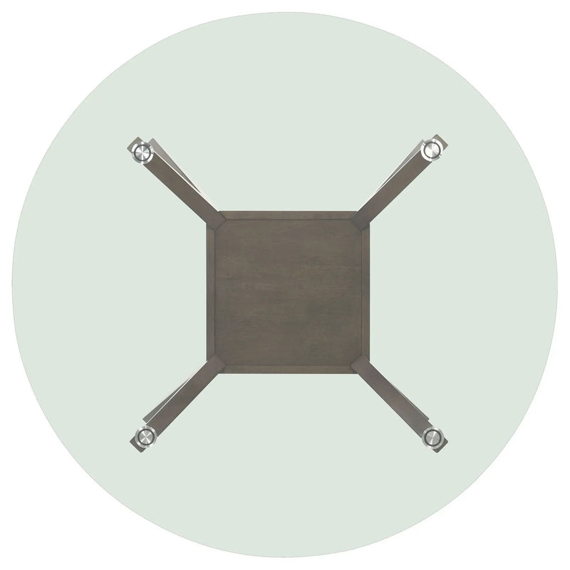 Paxton Round 48-inch Glass Top Wood Dining Table Brown by Unique Piece Furniture