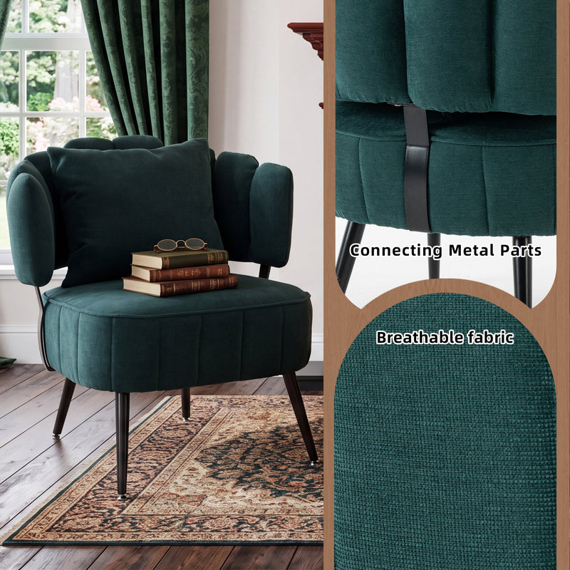 Decorative Chenille Armchair with Spring Seat Cushion by HouseOfZazla