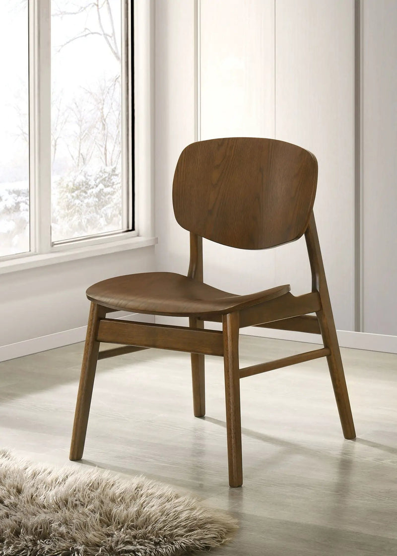 Benford Dining Side Chair Wood Seat Dark Brown (Set of 2) by Unique Piece Furniture
