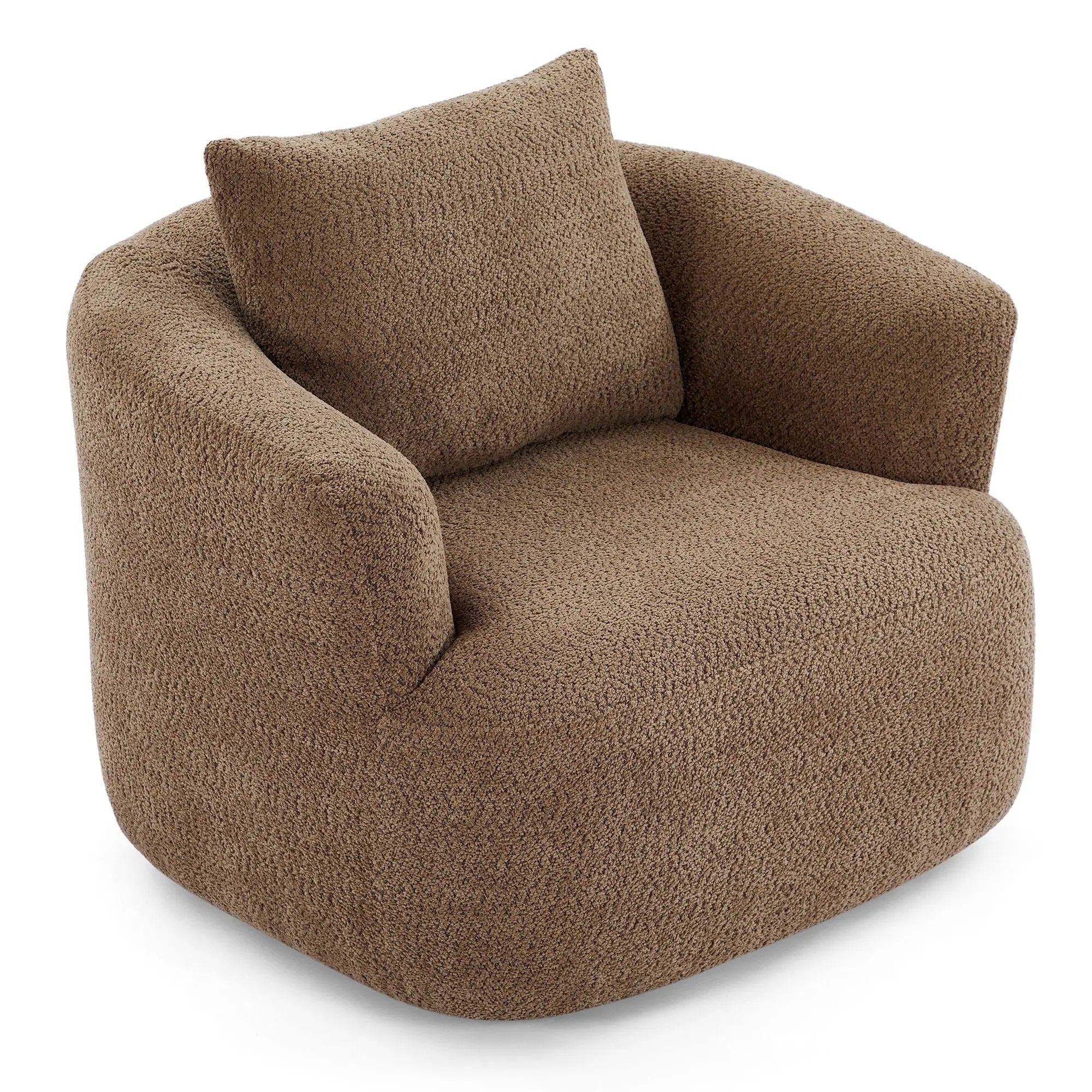 360° Swivel Barrel Sofa Chair With Throw Pillow, Upholstered Accent Chair by HouseOfZazla