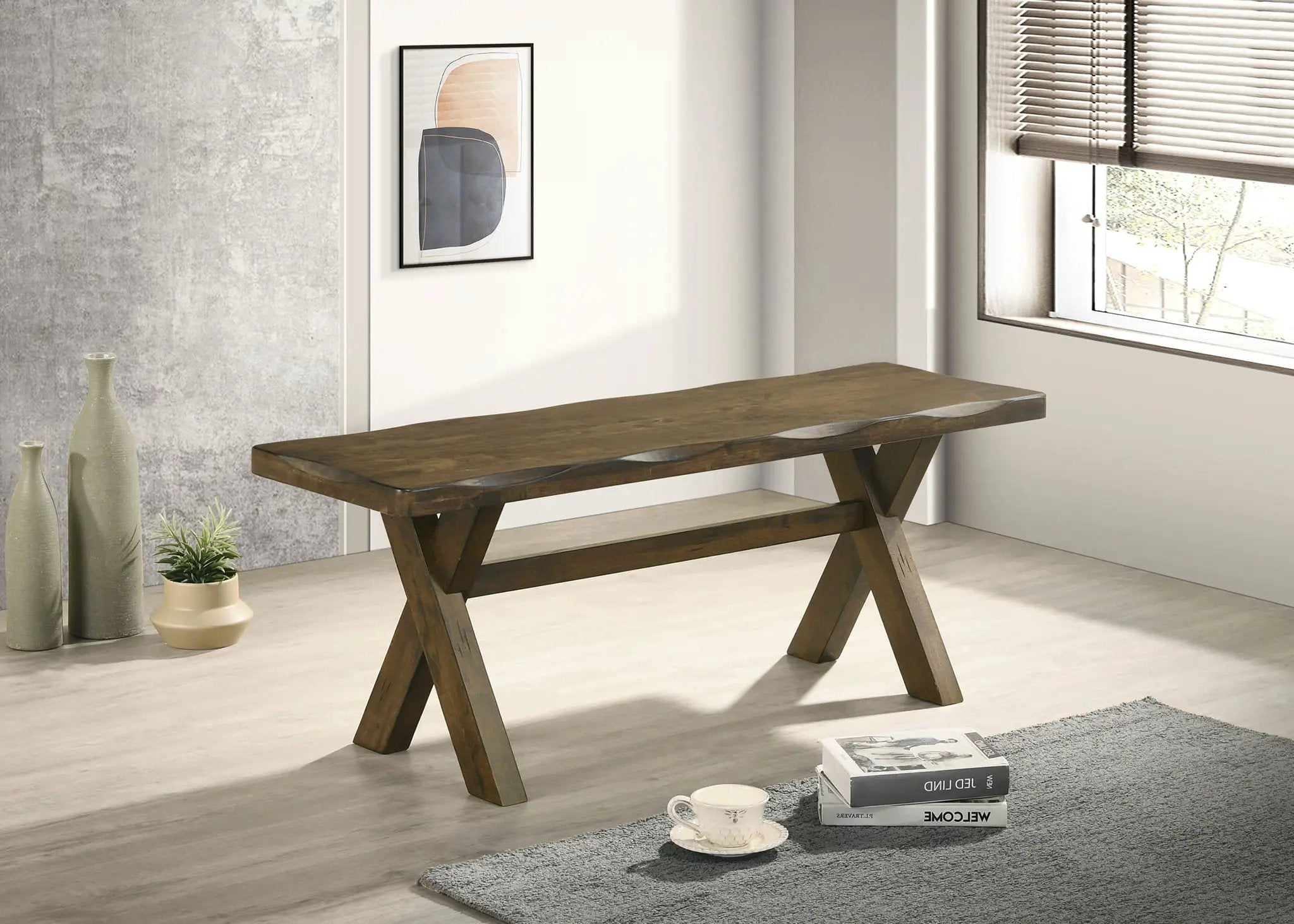 Alston 47-inch Solid Wood Dining Bench Knotty Nutmeg by Unique Piece Furniture