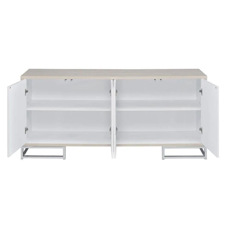 Liam - Console Cabinet - Blue Marble Print & Chrome by Unique Piece Furniture