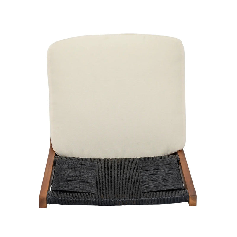 4 Pieces Arly Black Outdoor Bar Stool Solid Acacia Wood and Woven Wicker by HouseOfZazla