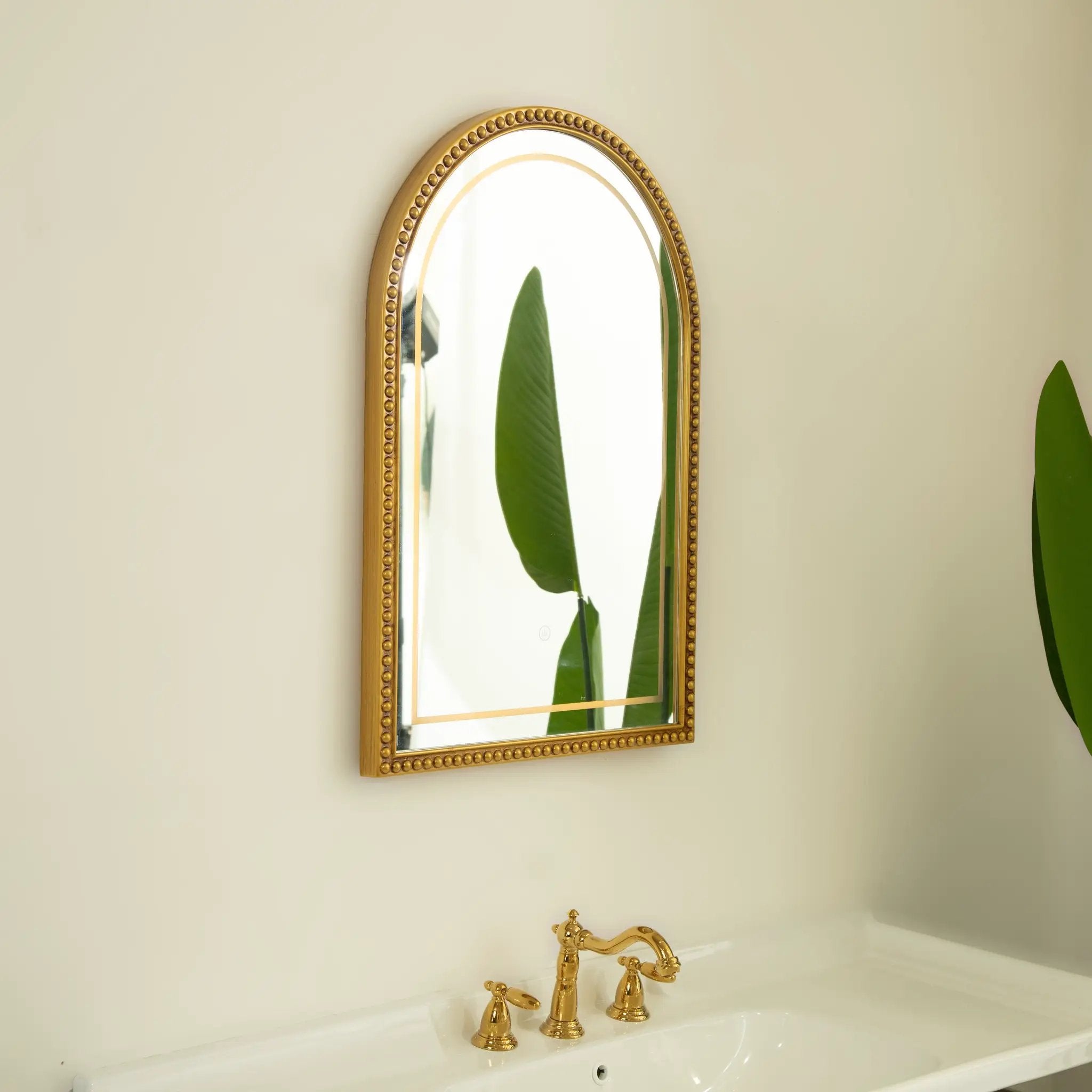 20'' Avri Mirror in Golden Beaded Retro Style by HouseOfZazla