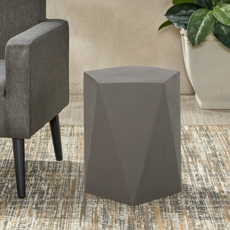 Side Table With Geometric Design by HouseOfZazla