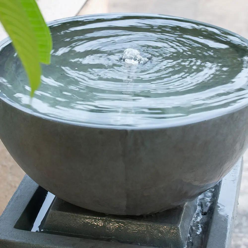 Zen Bowl Water Fountain, Outdoor Bird Feeder / Bath Fountains, Relaxing Water Feature For Garden by HouseOfZazla