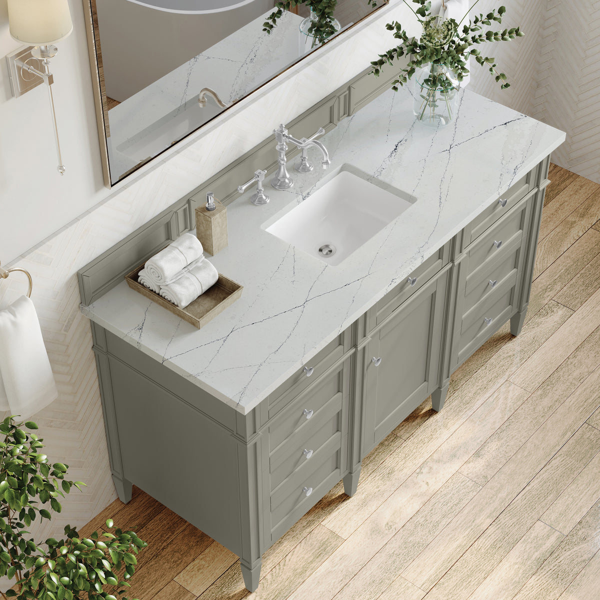 James Martin Brittany 60" Single Bathroom Vanity, Urban Gray, view 28