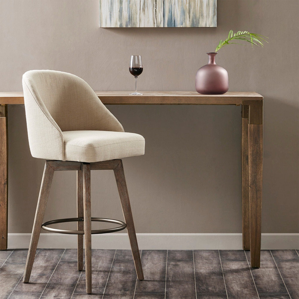 Bar Stool With Swivel Seat with 360-Degree Rotation - Sand, photo 8 of 8