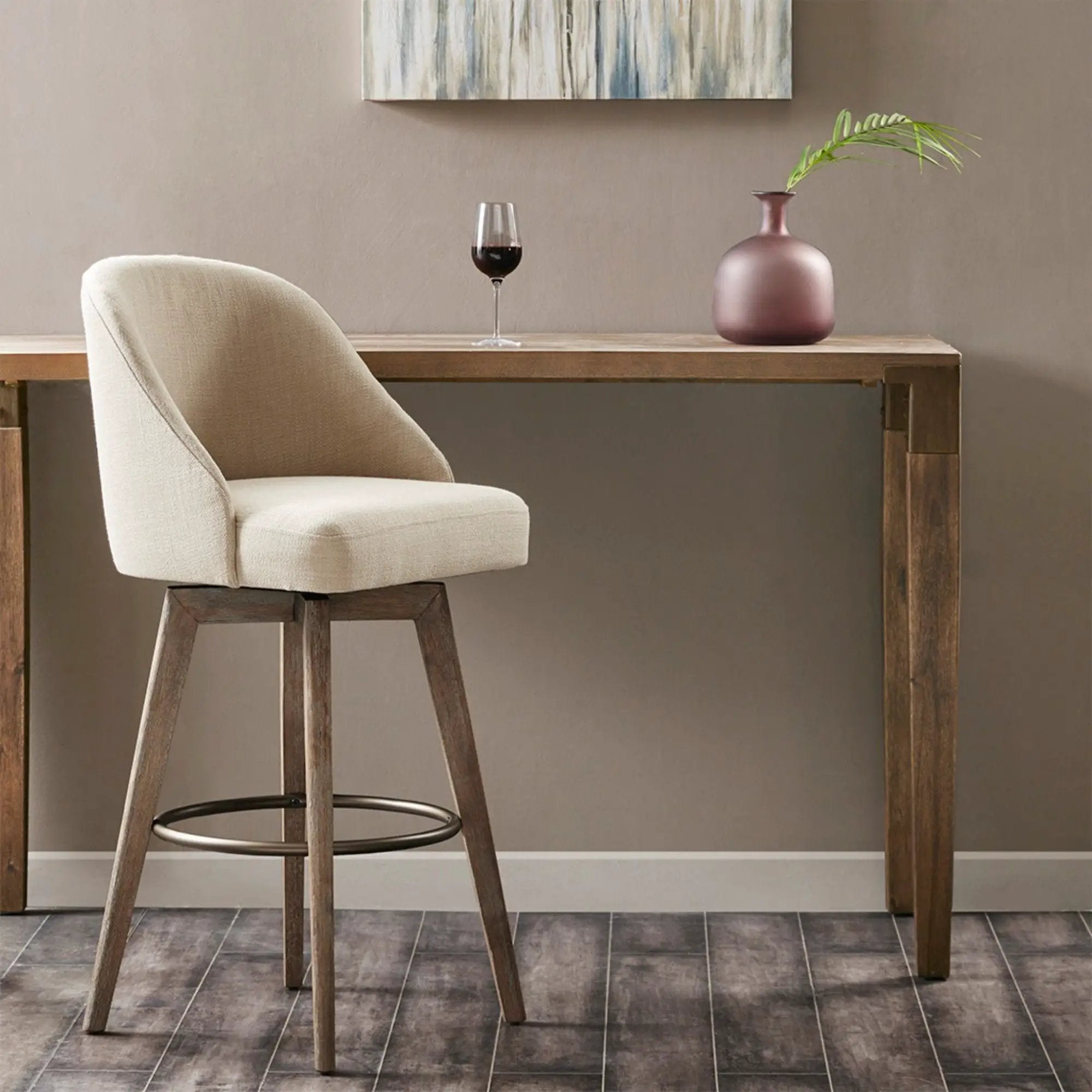 Bar Stool With Swivel Seat - Sand by HouseOfZazla