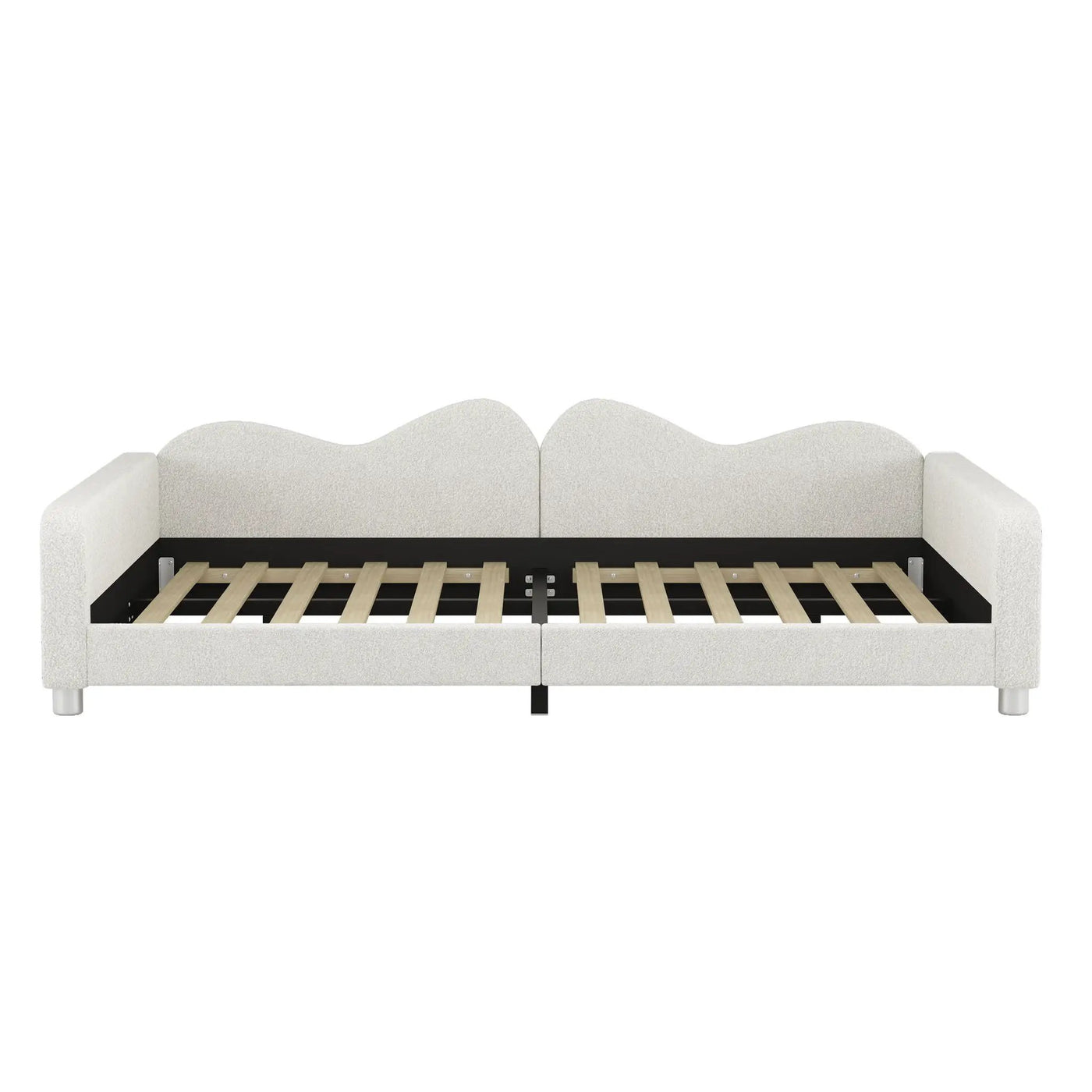 Upholstered Daybed, Sherpa Fabric Sofabed With Cloud-Shaped Backrest by HouseOfZazla