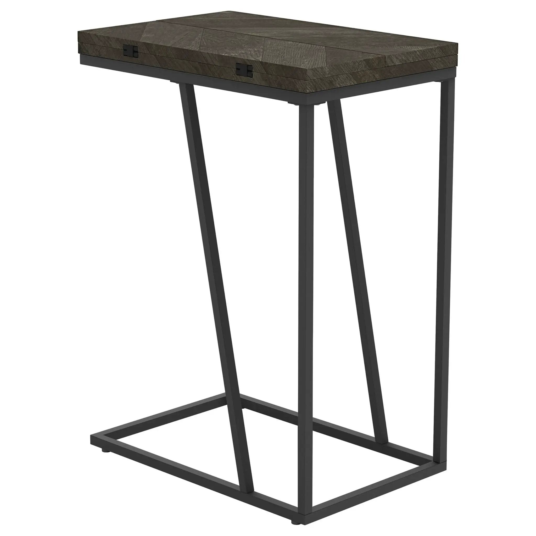 Carly Expandable Engineered Wood C-Shaped Side Table Grey by Unique Piece Furniture