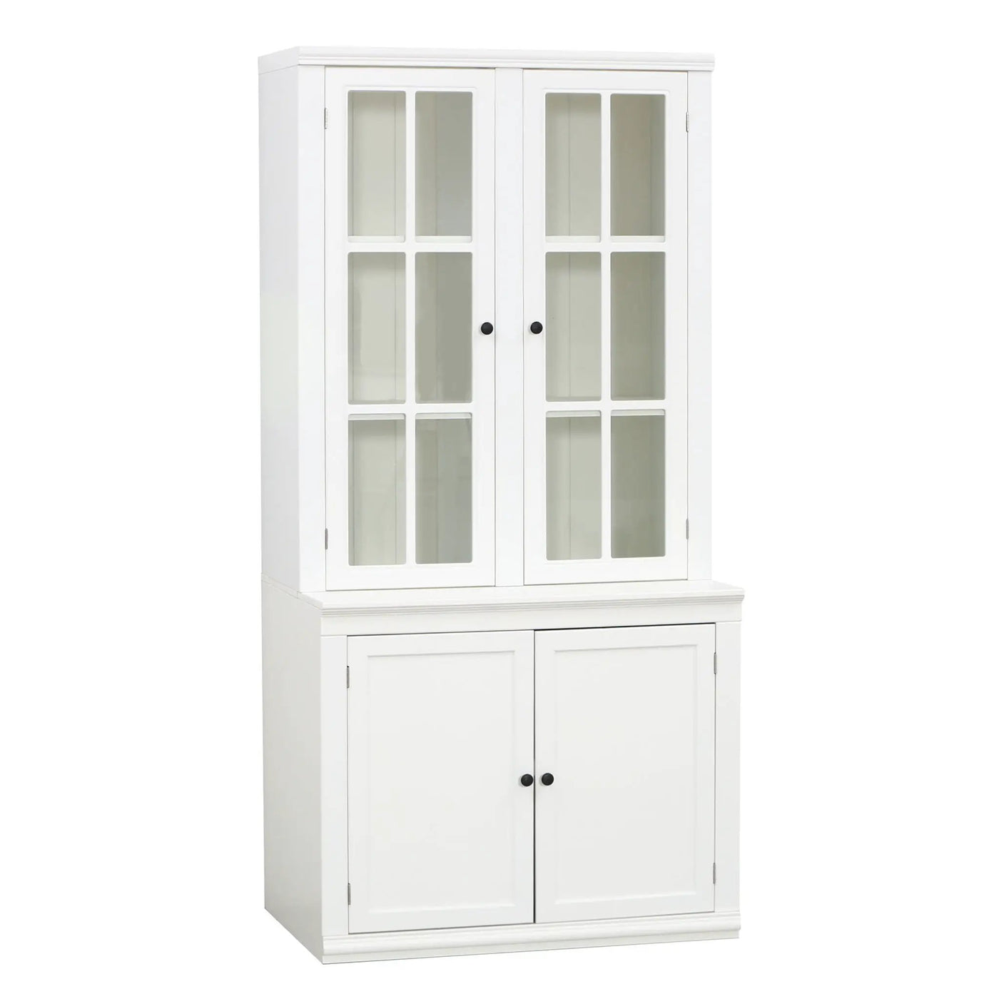 Retro Style Hutch Cabinet With Glass Door, China Cabinet For Home by HouseOfZazla