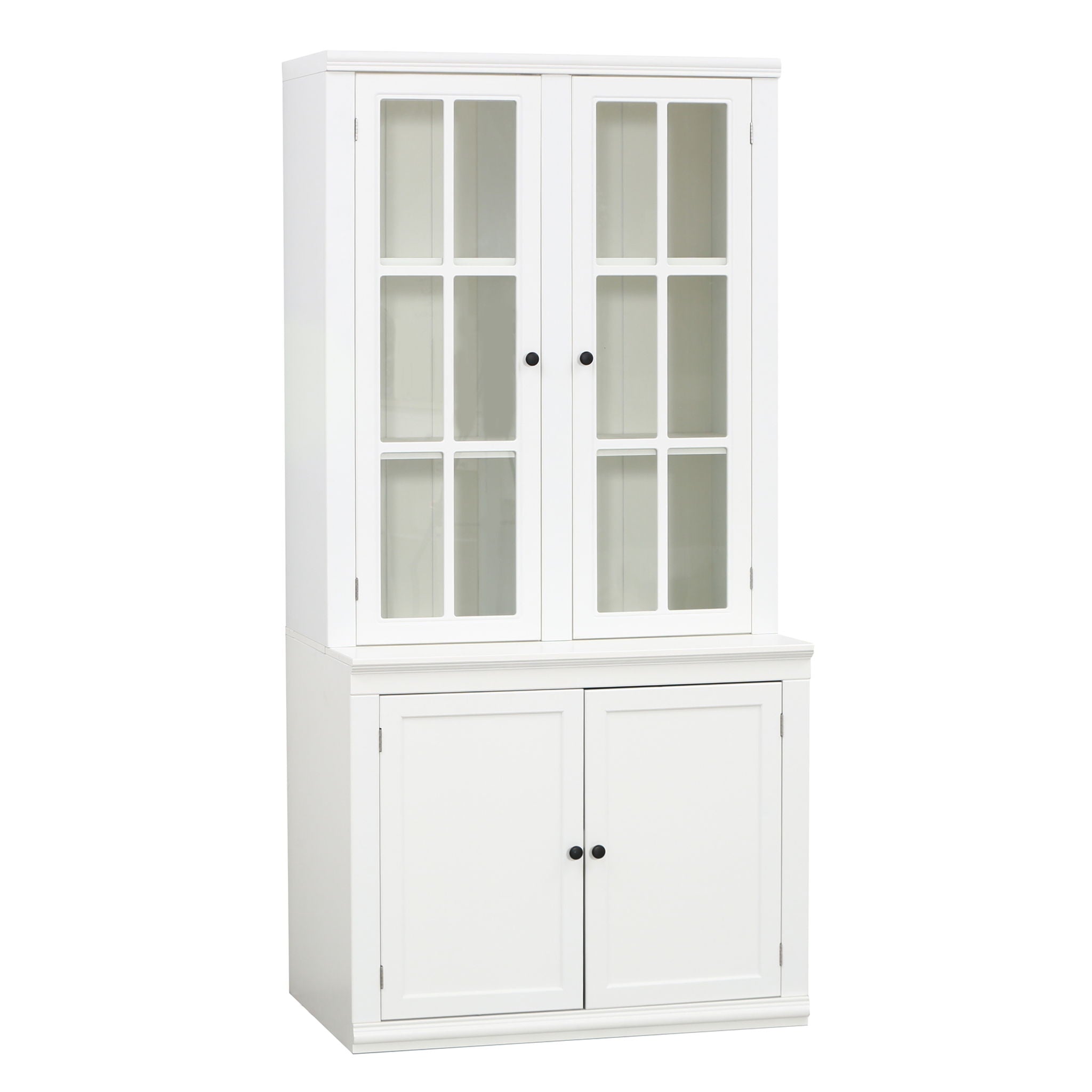 Retro Style Hutch Cabinet With Glass Door, China Cabinet For Home by HouseOfZazla